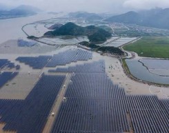 全国最大海岸滩涂渔光互补光伏项目在宁波象山并网发电