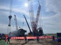 太重10兆瓦风电塔筒圆满完成吊装作业