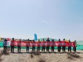 中国能建建筑集团承建的乌拉特中旗风电项目首台风机基础浇筑完成